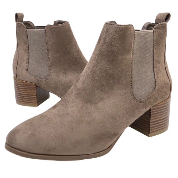 Wild Diva Taupe Brown Suede Ankle Boots Booties - Picture 4 of 6